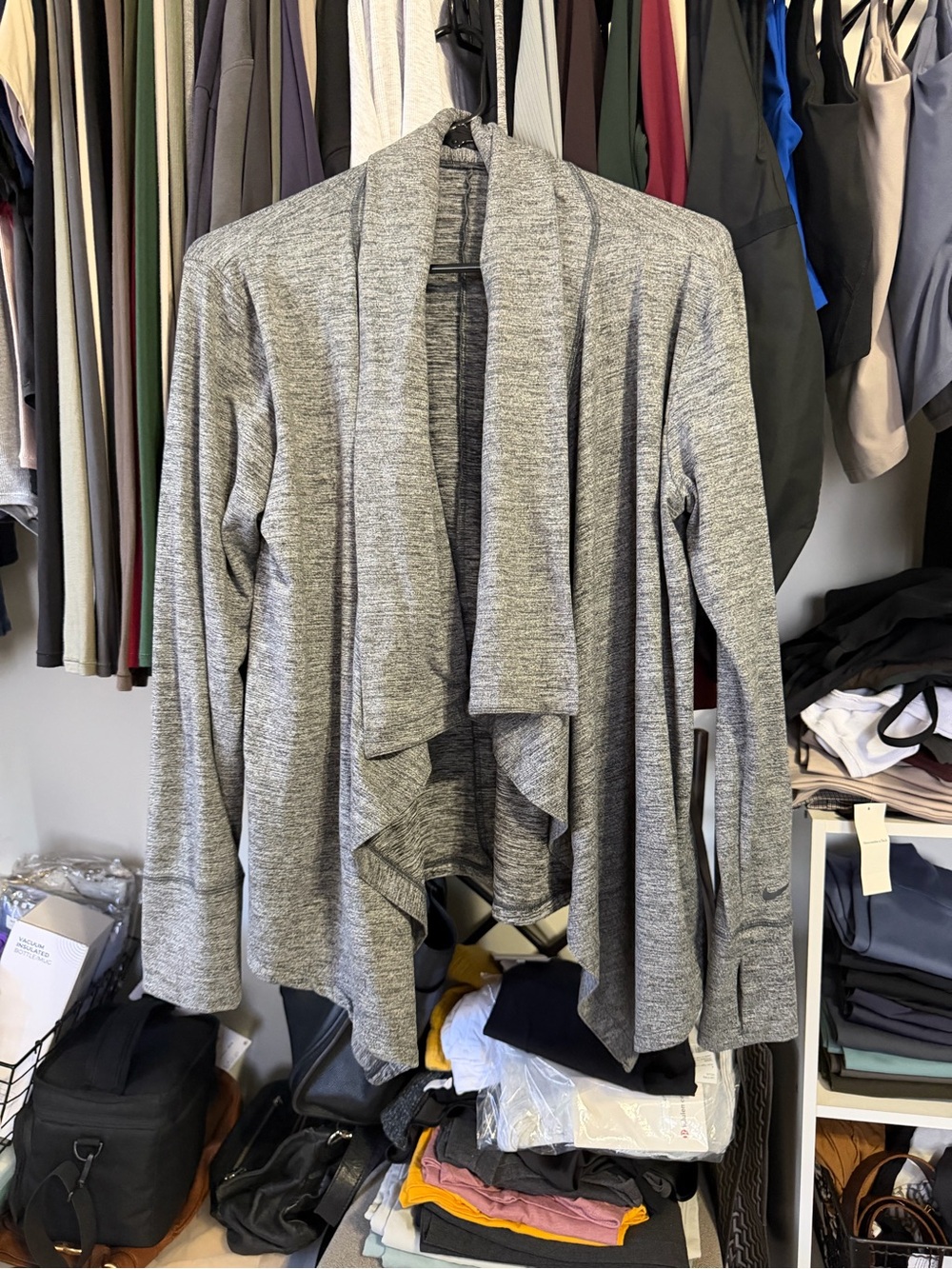 Nike Yoga Wrap Open-Front Draped Cardigan